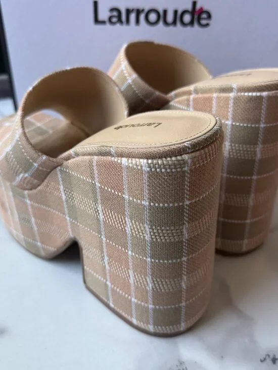 NEW Larroude Wanda Plaid Chunky Platform Mule Size 8.5 - Picture 6 of 9